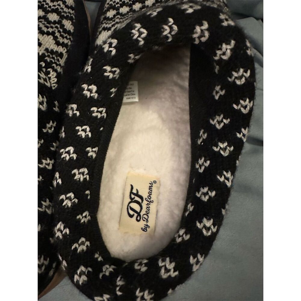 Dearfoams Women's Black Knit Memory Foam Slippers Size 9-10 - Picture 6 of 6